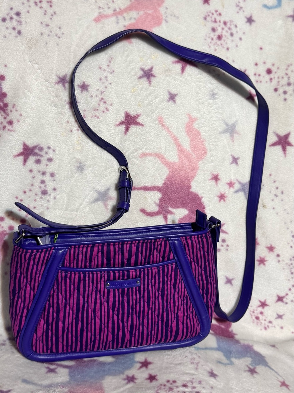 Vera Bradley Purple and Pink Patterned Crossbody Bag